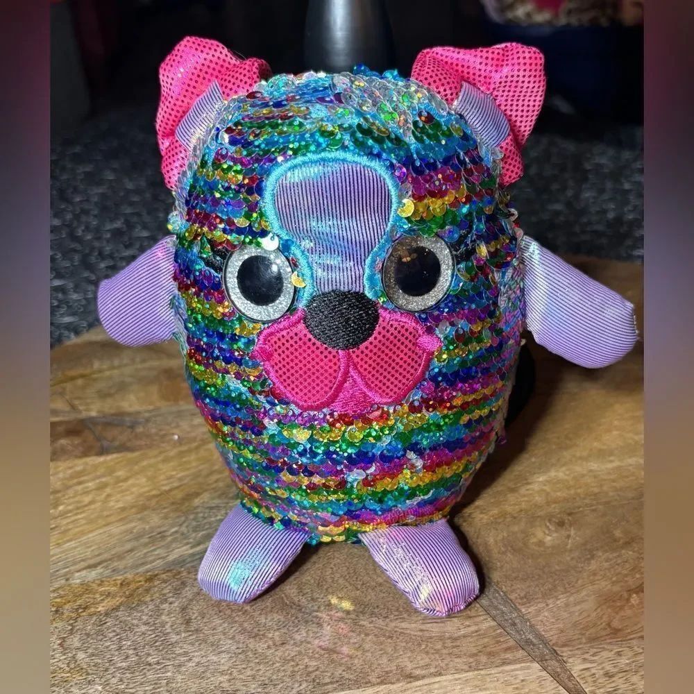 6” Sparkle Pets Dazzle The Dog Sequined Stuffed Animal Plush Pal EPC